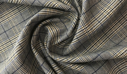 Костюмная ткань серая в клетку КМ - 9077438