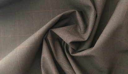 Костюмная ткань коричневая в клетку КМ - 337