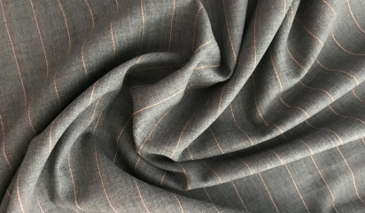 Костюмная ткань серая в полоску КМ - 2658