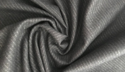 Костюмная ткань серая в полоску КМ - 52798