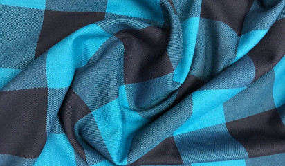 Костюмная ткань голубая в клетку КМ - 423/2