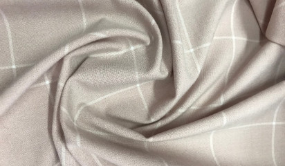 Костюмная ткань бежевая в клетку КМ - 434