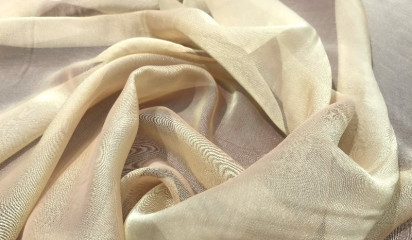 Шифон искусственный бежево-золотой Ш-012/4