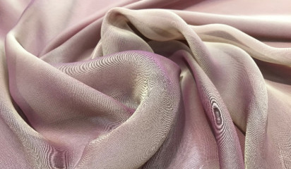 Шифон искусственный бежево-розовый Ш-012/5