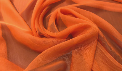 Шифон искусственный оранжевый Ш-012/16