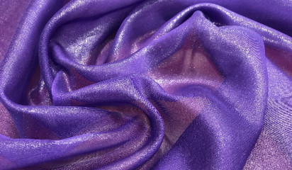 Шифон искусственный фиолетовый с серебряным напылением Ш-013/8