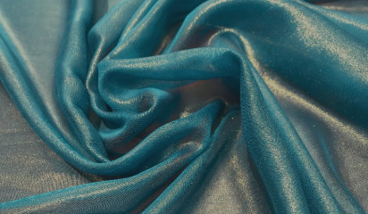 Шифон искусственный морская волна с золотым напылением Ш-013/37