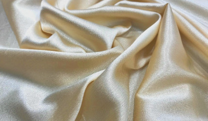 Креп-шифон искусственный с напылением бледно-золотой КШ -025/3