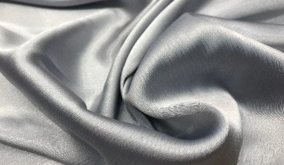 Креп-шифон искусственный серо-голубой КШ-024/1