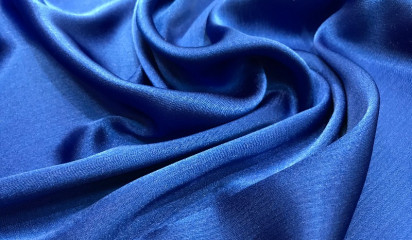 Креп-шифон искусственный ярко-синий КШ-024/4