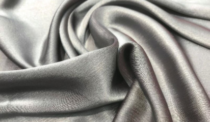 Креп-шифон искусственный серый КШ-024/8