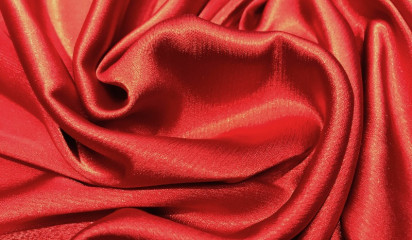 Креп-шифон искусственный красный КШ-024/9