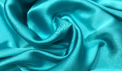 Креп-шифон искусственный бирюзовый КШ-024/16