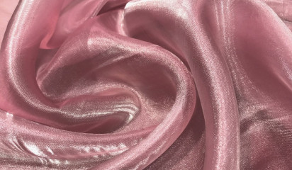 Органза зеркальная  розовая ОР-005/5