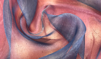 Органза полупрозрачная темно-синяя ОР-030/8