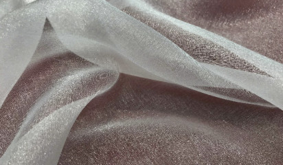 Органза "Спаркл" полупрозрачная белая СП -001/1