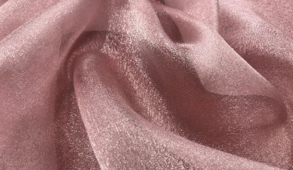 Органза "Спаркл" полупрозрачная  розовая СП - 001/5