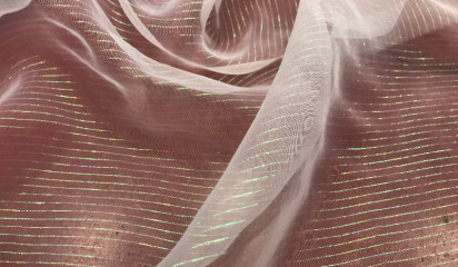 Органза "Кристалон" белый в полоску К - 001/2