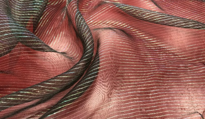 Органза "Кристалон" черный в полоску К - 001/3