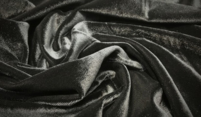 Бархат стрейч черный Б - 001/2