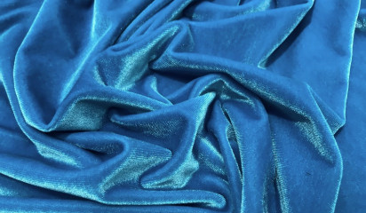 Бархат стрейч темно-голубой Б - 001/6