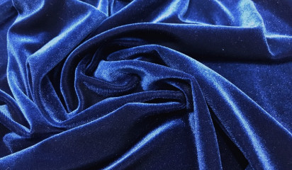 Бархат стрейч синий Б - 001/8