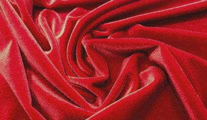 Бархат стрейч красный Б - 001/14