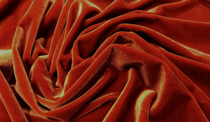 Бархат стрейч темно-оранжевый Б  - 001/15