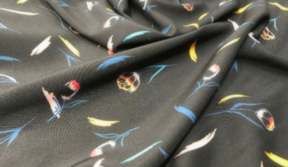 Плательная черная с мелким принтом ПЛ-042/1