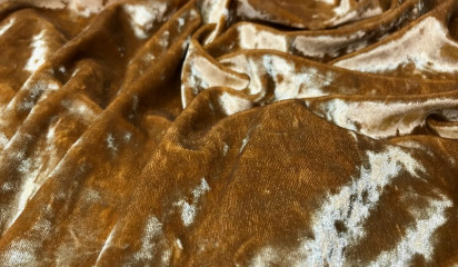 Бархат стрейч крэш золотисто-бежевый Б - 002/4