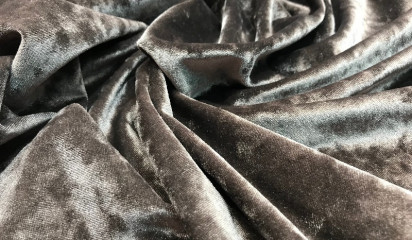 Бархат стрейч крэш серо-коричневый Б - 002/5