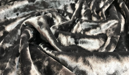 Бархат стрейч крэш серый Б - 002/6