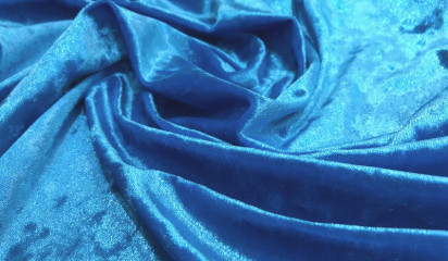 Бархат стрейч крэш голубой Б - 002/8