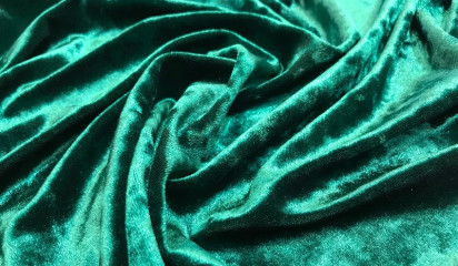 Бархат стрейч крэш изумрудно-зеленый Б - 002/11