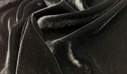 Бархат - шелк черный Б - 068/1