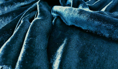 Бархат - шелк темно-бирюзовый Б - 068/4