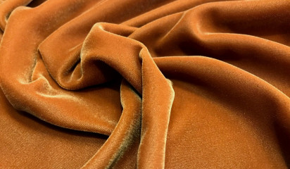 Микро - бархат не стрейч коричнево-рыжий Б - 087/3