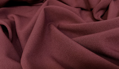 Ткань костюмная креповая бордовая КМ - 460