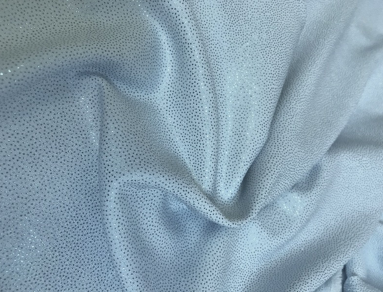 Костюмная ткань голубая с серебристым напылением КМ - 004