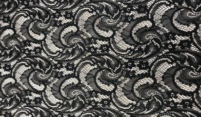 Гипюр-стрейч черный Г-138