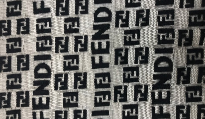 Сетка - стрейч с рисунком  черная С -108