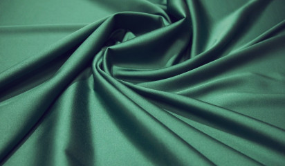 Атлас стрейч "APMAНИ" однотонный  зеленый  А - 116/2