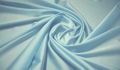 Атлас стрейч "APMAНИ" однотонный голубой  А - 116/6