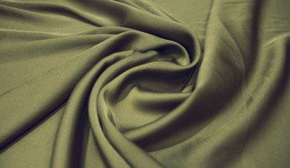 Атлас стрейч "APMAНИ" однотонный оливковый   А - 116/8