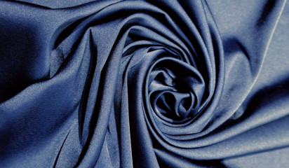 Атлас стрейч "APMAНИ" однотонный темно - синий  А - 116/12