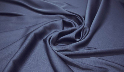 Атлас стрейч "APMAНИ" однотонный синий  А - 116/17