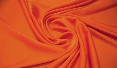 Атлас стрейч "APMAНИ" однотонный оранжевый   А - 116/19