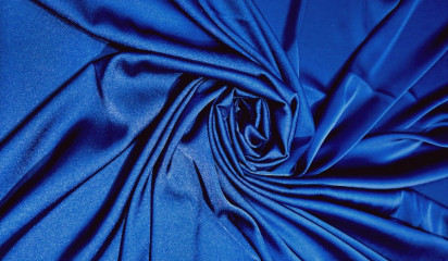 Атлас стрейч "APMAНИ" однотонный синий А - 116/21