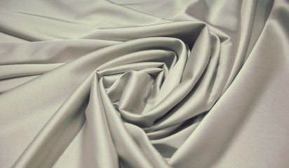 Атлас стрейч "APMAНИ" однотонный жемчужно-серый  А - 116/22