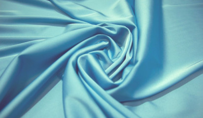 Атлас стрейч "APMAНИ" однотонный голубой А - 116/27